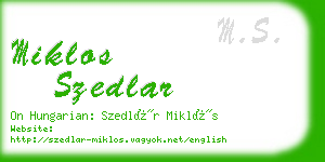 miklos szedlar business card